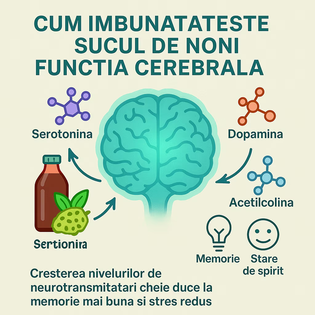 Cum îmbunătățește sucul de noni funcția cerebrală prin neurotransmițători